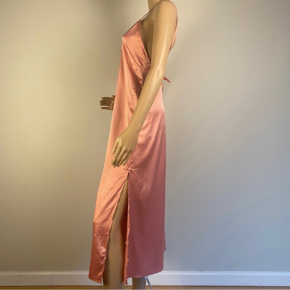NEW SOMETHING NAVY PINK MIDI SLIP DRESS - Picture 6 of 9